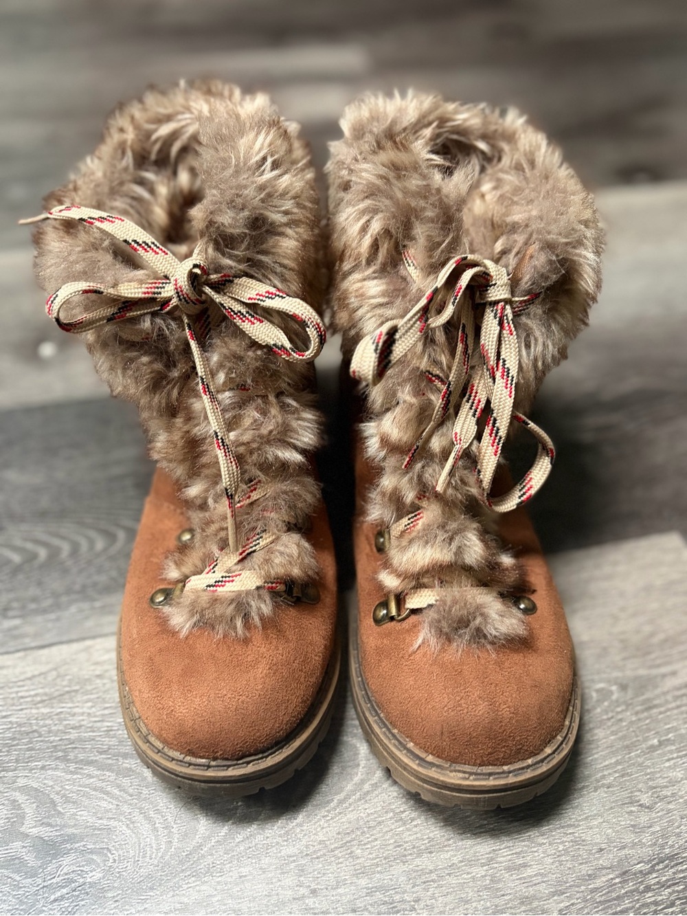 Universal Thread Brown Faux Fur Hiker Booties